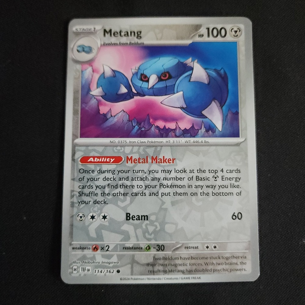 Metang 114/162 Common Reverse Holo SV05: Temporal Forces (TEF) Pokemon